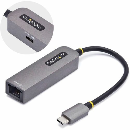 StarTech.com 2.5GbE USB-C to Ethernet Adapter, 100W PD Pass-Through, NBASE-T NIC, USB 3.0 Type-C 2.5/1G Multi Speed Networ