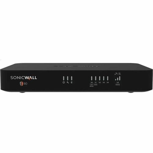 Sicurezza della rete/Dispositivo Firewall SonicWall TZ80 - 1 Anno/i - Prevenzione intrusione - 4 Porta - Gigabit Ethernet 