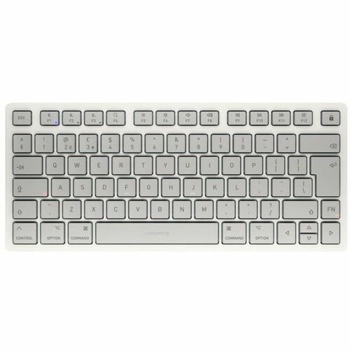 CHERRY KW 7100 MINI BT FOR MAC Keyboard - Compact - Wireless Connectivity - French - Moonlight White - SX Keyswitch - Blue