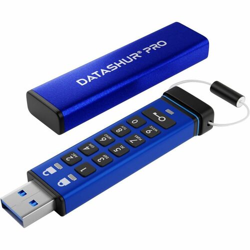 Lecteur flash iStorage datAshur PRO Durci - 16 Go - USB 3.2 Type A - Bleu - 256-bit AES - 169 Mo/s Vitesse de Lecture - 13