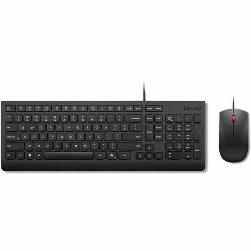 Lenovo Essential Keyboard & Mouse - Spanish - USB Type A Membrane Cable Keyboard - Keyboard/Keypad Color: Black - USB Type