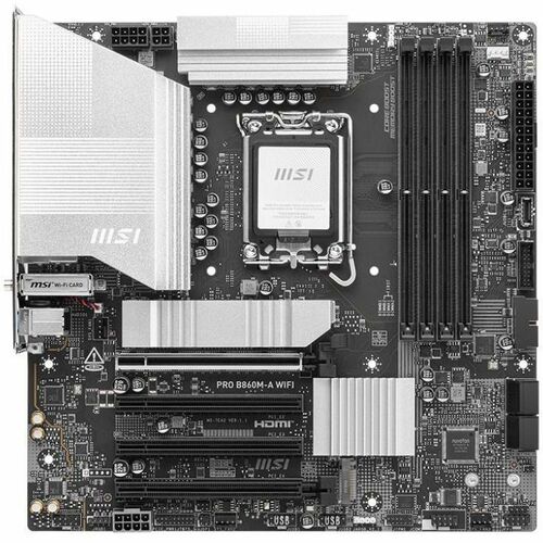 MSI B860M-A WIFI Gaming Desktop Motherboard - Intel B860 Chipset - Socket LGA-1851 - Micro ATX - Core Ultra Processor Supp