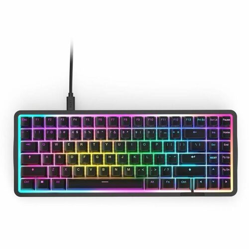 NZXT Function Elite MiniTKL KB-101NB-US Gaming Keyboard - Cable Connectivity - USB Interface - RGB LED - English (US) - Ma