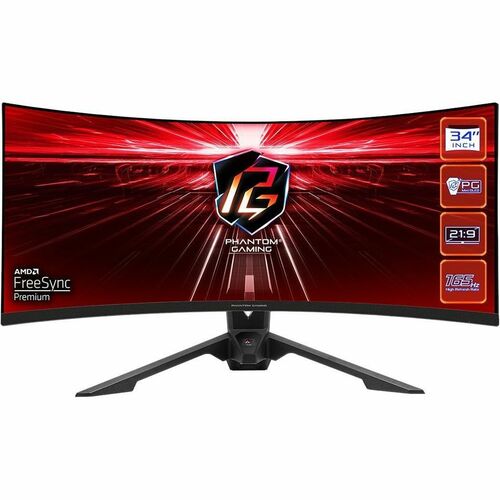Monitor gaming LCD Phantom Gaming PG34WQ15R 34" Class UW-QHD Pantalla curva - 21:9 - 86.4cm (34") Viewable - Vertical Alig