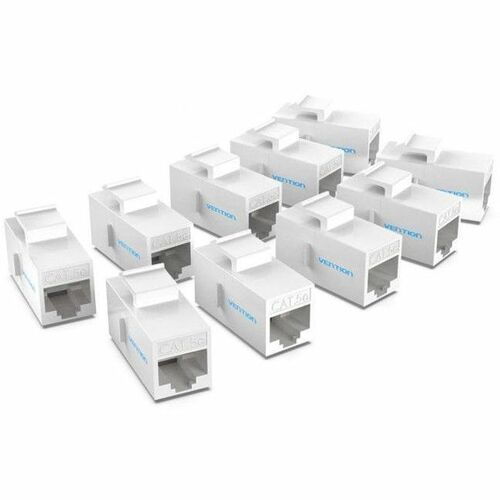Vention VDD-B07-W Network Adapter - 10 Piece - 1 x RJ-45 Keystone - Female - 1 x RJ-45 Keystone - Female - Gold Connector 