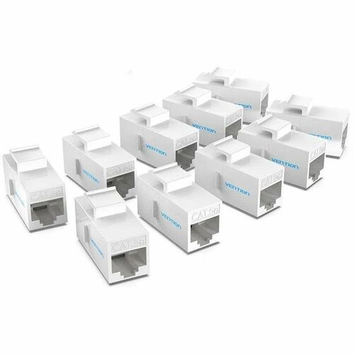 Vention VDD-B11-W Network Adapter - 10 Pack - 1 x RJ-45 Keystone - Female - 1 x RJ-45 Keystone - Female - Gold Contact - W