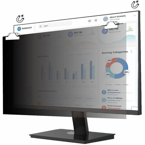 V7 ScreenSentry PS215W9AM Anti-glare Privacy Screen Filter - TAA Compliant - For 54.6 cm (21.5") Widescreen LCD Monitor, N