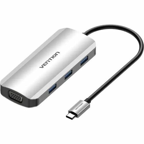 Vention USB Hub - USB Type C - 640 MB/s - Notebook, Desktop, Mouse, Keyboard, Printer, Projector, Flash Drive, TV - Grey -