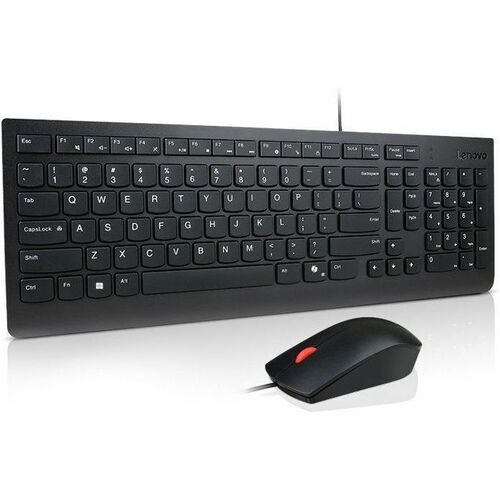 Lenovo Essential Keyboard & Mouse - English (UK) - USB Type A Membrane Cable Keyboard - Keyboard/Keypad Color: Black - USB