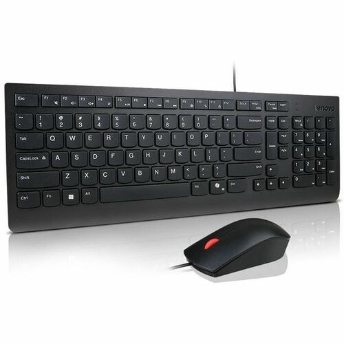 Clavier et souris Lenovo Essential - Français - USB Type A Membrane Câble Clavier - Couleur du clavier/pavé tactile: Noir 
