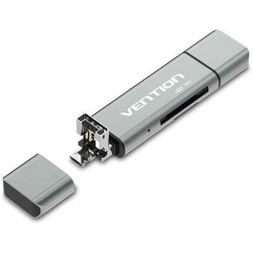 Vention CCJH0 2 Slot(s) Flash Drive/Flash Card Reader - USB 2.0, Micro USB, USB Type C - 1 / Pack - 256 GB Flash Drive - 6