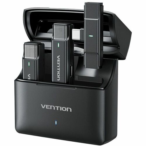 Vention Wireless Microphone for Voice, Recording, Video Recording, Interview Room, Live Streaming, Podcasting, Vlog - Blac