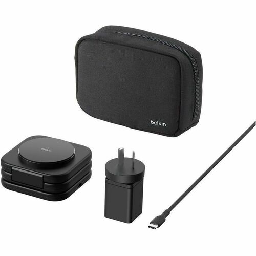 Belkin BoostCharge Pro 3-in-1 Magnetic Wireless Charging Travel Pad with Qi2 15W - For Qi2-enabled Device, iPhone - Input 