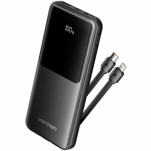 Vention FHO Power Bank - Black - For Smartphone, iPhone - 10000 mAh - 22.50 W - 3 A, 2.22 A, 1.67 A, 2 A, 2.25 A, 1.50 A, 