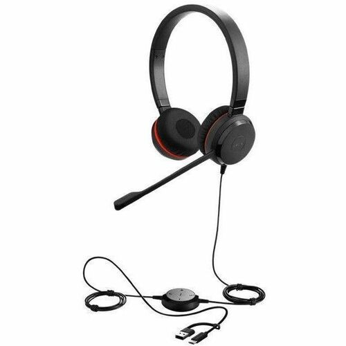 Jabra Evolve 30 II Wired Over-the-head, On-ear Stereo Headset - Black - Microsoft Teams Certification - Binaural - Supra-a