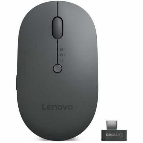 Lenovo Mouse - Bluetooth/Radio Frequency - USB Type C - Blue Optical - 5 Button(s) - Thunder Gray Box - Cable/Wireless - 2