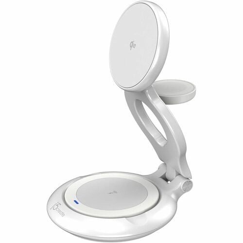 j5create JUPW3415 Induction Charger - White - For iPhone - Input connectors: USB - Magnetic, Foldable, Overheat Protection