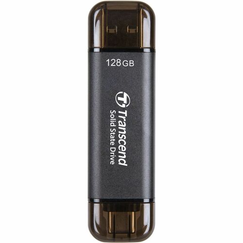 Transcend Tragbar Solid State-Laufwerk - Extern - 128 GB - Schwarz - Dashcam, Desktop-PC, Notebook, Tablet, Smartphone, Sp