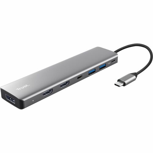 Trust Dalyx USB-Typ C Docking Station für Tastatur, Maus, Festplatte, Notebook, Monitor - Ladefunktion - 3 Unterstützte Di