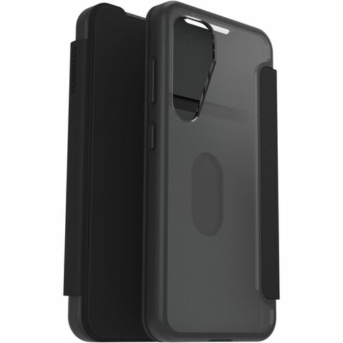 Sacoche de transport OtterBox React - Folio Style Samsung Galaxy S25 Smartphone - Black Crystal (Transparent/Noir) - Résis