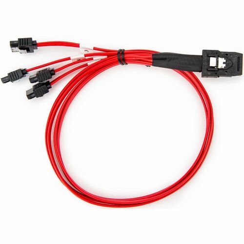 Rocstor 50cm Serial Attached SCSI SAS Cable - SFF-8087 to 4x Latching SATA - 1.63 ft Mini-SAS/SATA Data Transfer Cable for