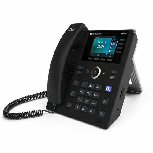 AudioCodes 425HD IP Phone - Corded - Corded - 3 Multiple Conferencing - Black - 4 x Total Line - VoIP - 8.9 cm (3.5") - 2 