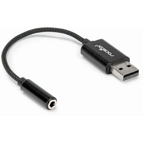Rocstor USB Type-A to 3.5 mm Headphone Jack Adapter - 7.92" Mini-phone/USB Audio Cable for Headphone, Tablet, PC, Phone, G