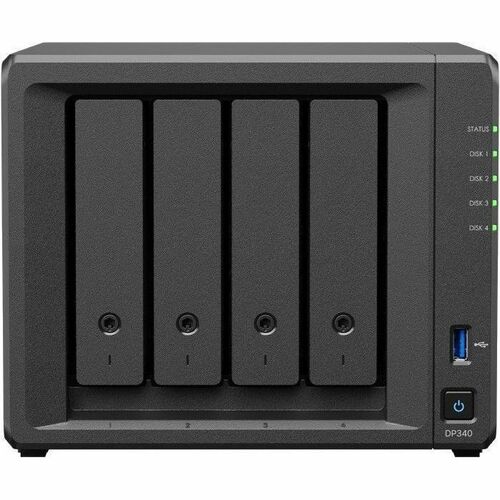 Synology DP340 4 x Gesamtzahl Einschübe NAS-Speichersystem - AMD Ryzen Embedded R1600 Dual-Core - 16 GB RAM Desktop - 32 T