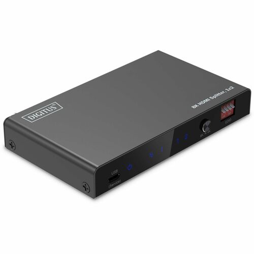 Digitus HDMI Splitter - Black - 7680 x 4320 - 1 x HDMI In - 2 x HDMI Out