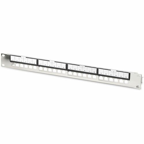 Digitus 24 Anschluss/AnschlüssePatch Panel - Schwarz - 1U Hoch - Rackmount, Schrankmontierbar
