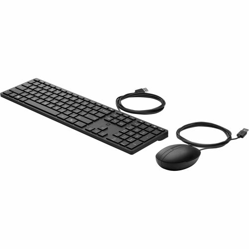 HP Wired Desktop 320MK Keyboard & Mouse - English (UK) - USB Type A Plunger Cable Keyboard - Keyboard/Keypad Color: Black 