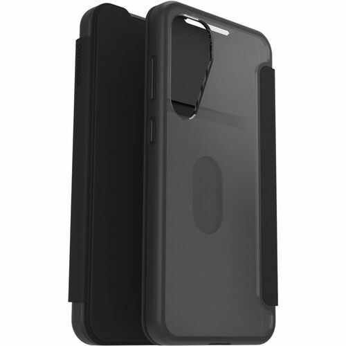Borsa rigida per il trasporto OtterBox React (Folio) Samsung Galaxy S25+ Smartphone - Nero e trasparente - Resistente alle