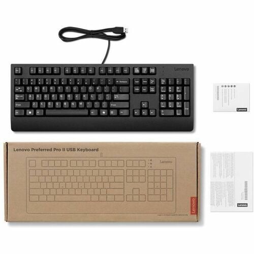 Lenovo Preferred Pro II Tastatur - Full-size - Kabel Konnektivität - USB Typ-A Schnittstelle - Deutsch - Schwarz - Saugglo