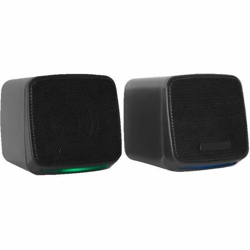 Bocinas Acteck para Computo Elant Cube AS430 / 3.5 mm + USB / 6 W / Sonido Estereo 2.0 / RGB / Advanced Negro