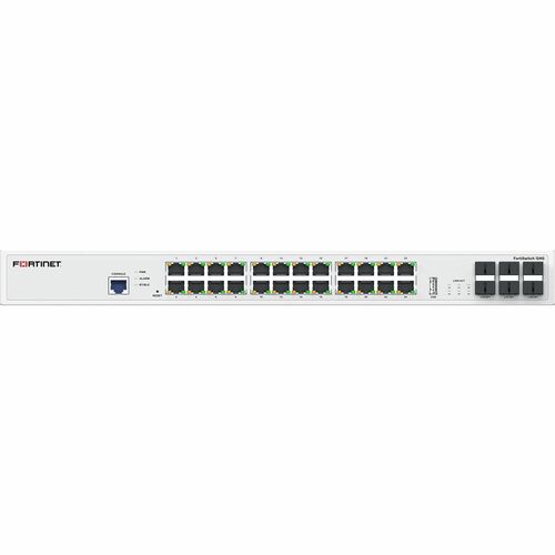 Fortinet FortiSwitch 100G FS-124G Ethernet Switch - 24 Ports - Manageable - 2.5 Gigabit Ethernet, 10 Gigabit Ethernet - 2.