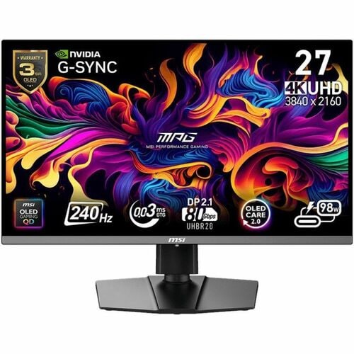 MSI MPG 322URX QD-OLED UHD 240Hz 27 inch Gaming Monitor - Quantum Dot - Adaptive Sync - True Black HDR 400 - Anti-glare Na