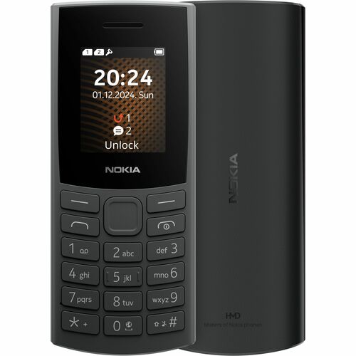 Nokia 105 4G 2nd Edition 48 MB Feature Phone - 4.6 cm (1.8") LCD QQVGA 120 x 160 - 128 MB RAM - 4G - Charcoal - Bar - 2 SI