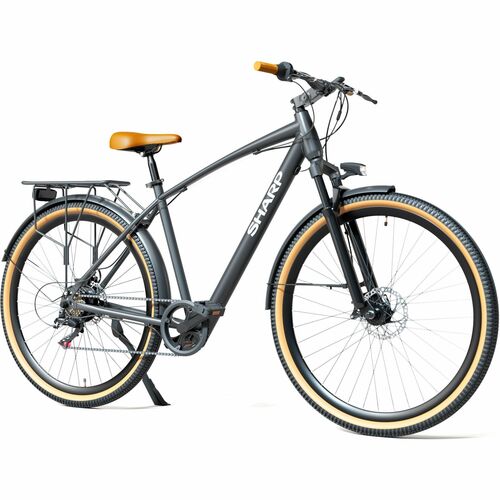 Sharp Straßenfahrrad - Batterie - 250 W Antrieb - Stahl Rahmen6 Gang/Gänge - Schwarz, Braun