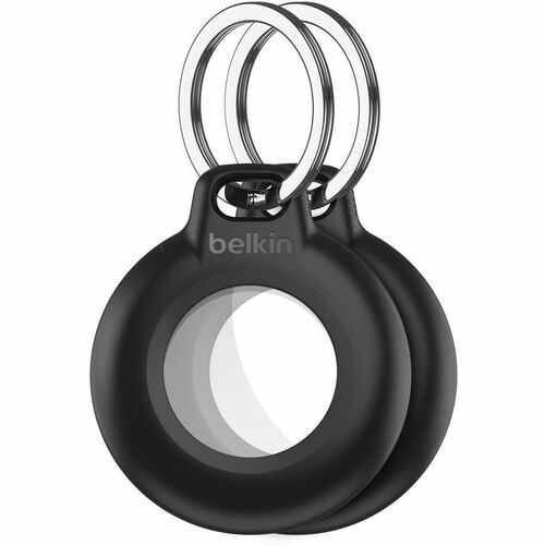 Belkin AirTag Asset Tracking Tag Holder - 50.8 mm x 43.2 mm x 10.2 mm - Plastic - 2 Pack - Black - Water Proof, Secure, Ke