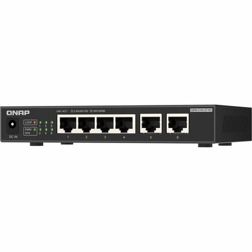QNAP QSW-2104-2T-R2 6 Ports Ethernet Switch - 2.5 Gigabit Ethernet, 10 Gigabit Ethernet - 2.5GBase-T, 10GBase-T - 2 Layer 