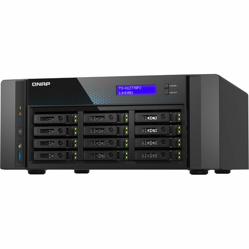 QNAP TS-H1277AFX-R7-32G 12 x Gesamtzahl Einschübe SAN/NAS-Speichersystem - 4 GB Größe Flash-Speicher - AMD Ryzen 7 Octa-Co