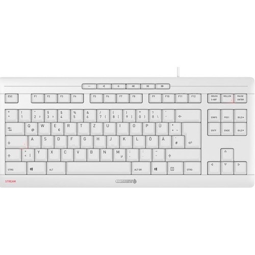 Tastiera CHERRY STREAMCavo Connettività - USB Tipo A Interfaccia - Inglese (US) - QWERTY Layout - Grigio - SX Keyswitch - 