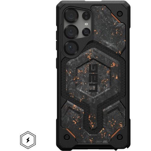 Urban Armor Gear Monarch Pro Rugged Case for Samsung Galaxy S25 Ultra Smartphone - Forged Carbon with Copper - Shock Resis