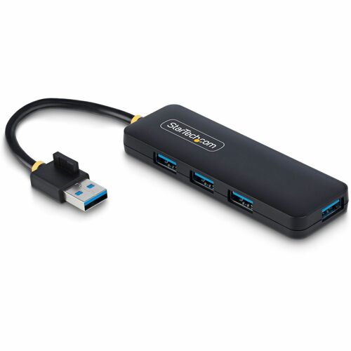 StarTech.com USB Hub - USB Type A - 640 MB/s - Mouse, Keyboard, Flash Drive - Portable - Black - UASP Support - 4 Total US