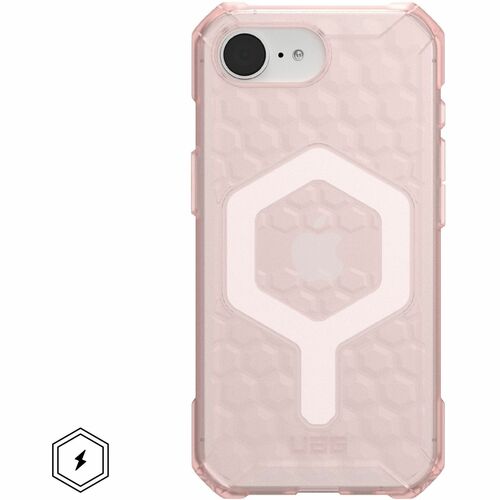 Urban Armor Gear Essential Armor Rugged Case for Apple iPhone 16e Smartphone - Hex Pattern - Rose - Drop Resistant, Impact