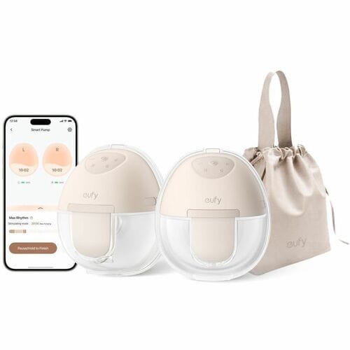Eufy Breast Pump E10 - Pink - Silicone - Washable, Compact Design, OptiRhythm Technology, Leak Proof, Quiet Operation, Eas