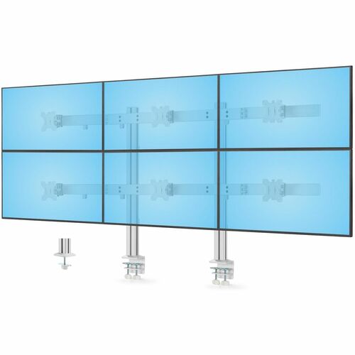 StarTech.com Desk Mount for Display Screen, Monitor - White - Landscape/Portrait - Height Adjustable - 6 Display(s) Suppor