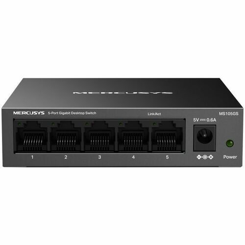 Switch Ethernet Mercusys MS105GS 5 Porte - Gigabit Ethernet - 10/100/1000Base-T, 100Base-TX - 2 Layer supportato - 3,61 W 