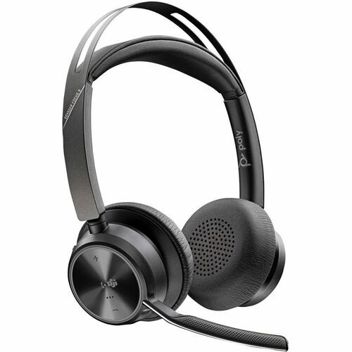 Poly Voyager Focus 2-M Kabel/Kabellos Auf den Ohren, Kopfbügel Stereo Headset - Schwarz - Siri, Google Assistant - Binaura