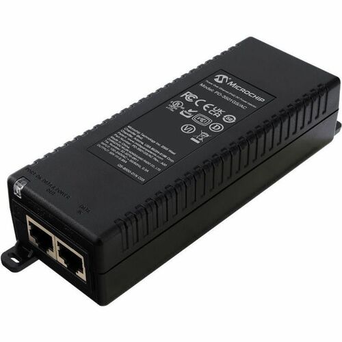 Microchip PD-3501GS/AC PoE Injector with power cord - 100 - 240 Vac AC input - 10/100/1000 Mbps Data Rate - 1 x PoE output